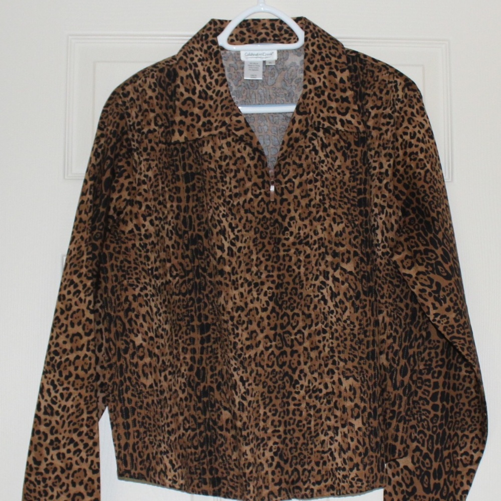 Coldwater Creek Jungle Theme Front Zippered Shirt